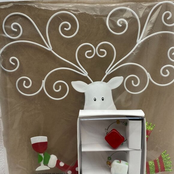 Pier 1 Imports Reindeer Christmas drink charm set New in box barware - Picture 3 of 10